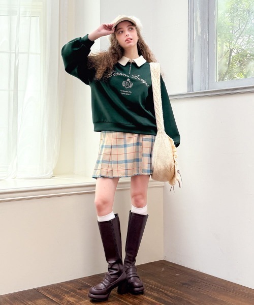 F i.n.t(フィント)の「エンブレムロゴ刺繍ハーフZIPスウェット/fint フィント(スウェット・レディース・グリーン/ブルー/ピンクベージュ・FREE)」の22枚目の写真