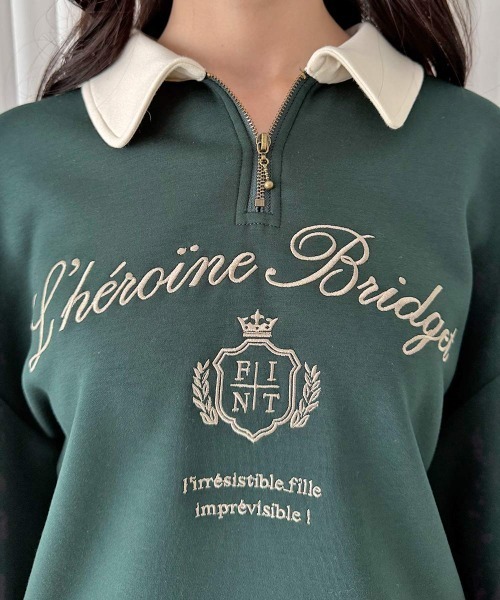 F i.n.t(フィント)の「エンブレムロゴ刺繍ハーフZIPスウェット/fint フィント(スウェット・レディース・グリーン/ブルー/ピンクベージュ・FREE)」の12枚目の写真