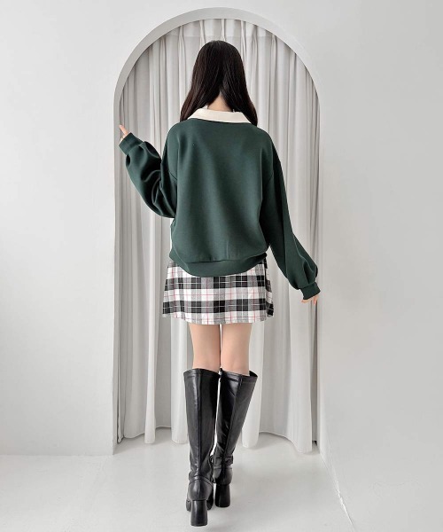 F i.n.t(フィント)の「エンブレムロゴ刺繍ハーフZIPスウェット/fint フィント(スウェット・レディース・グリーン/ブルー/ピンクベージュ・FREE)」の15枚目の写真