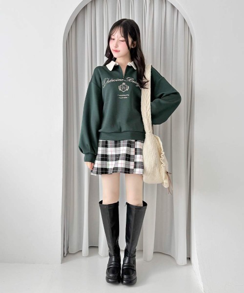 F i.n.t(フィント)の「エンブレムロゴ刺繍ハーフZIPスウェット/fint フィント(スウェット・レディース・グリーン/ブルー/ピンクベージュ・FREE)」の16枚目の写真