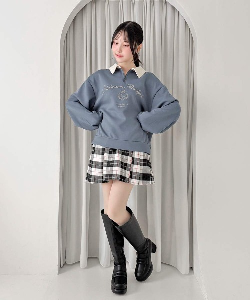 F i.n.t(フィント)の「エンブレムロゴ刺繍ハーフZIPスウェット/fint フィント(スウェット・レディース・グリーン/ブルー/ピンクベージュ・FREE)」の17枚目の写真