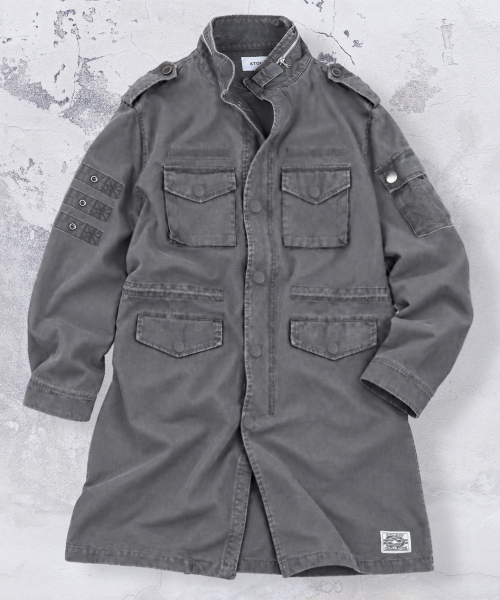 XTONZ(エクストーンズ)の「XJ143 ミリタリー ヴィンテージウォッシュ ロング m65 フィールドジャケット (CHARCOAL)(ミリタリージャケット・レディース・その他・LARGE/MEDIUM)」の20枚目の写真