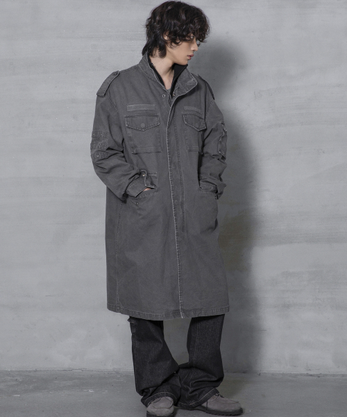 XTONZ(エクストーンズ)の「XJ143 ミリタリー ヴィンテージウォッシュ ロング m65 フィールドジャケット (CHARCOAL)(ミリタリージャケット・レディース・その他・LARGE/MEDIUM)」の19枚目の写真