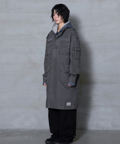 XTONZ(エクストーンズ)の「XJ143 ミリタリー ヴィンテージウォッシュ ロング m65 フィールドジャケット (CHARCOAL)(ミリタリージャケット・レディース・その他・LARGE/MEDIUM)」の15枚目の写真