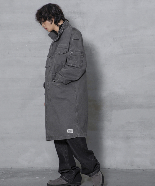XTONZ(エクストーンズ)の「XJ143 ミリタリー ヴィンテージウォッシュ ロング m65 フィールドジャケット (CHARCOAL)(ミリタリージャケット・レディース・その他・LARGE/MEDIUM)」の14枚目の写真