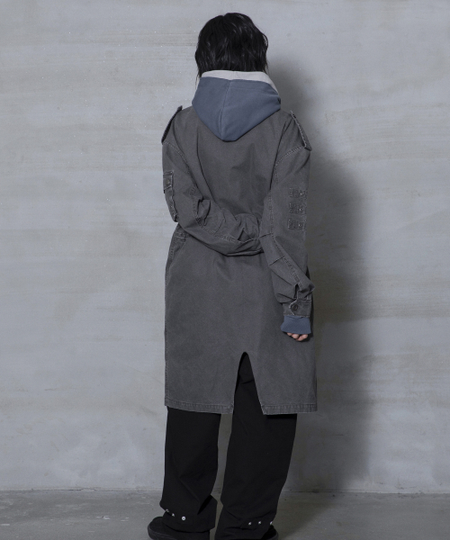 XTONZ(エクストーンズ)の「XJ143 ミリタリー ヴィンテージウォッシュ ロング m65 フィールドジャケット (CHARCOAL)(ミリタリージャケット・レディース・その他・LARGE/MEDIUM)」の10枚目の写真