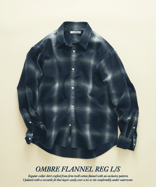JOURNAL STANDARD(ジャーナルスタンダード)の「オンブレ フランネル チェック レギュラー シャツ 1(シャツ/ブラウス・メンズ・ブラック/イエロー/オレンジ/ブラック系その他・SMALL/MEDIUM/LARGE)」の2枚目の写真