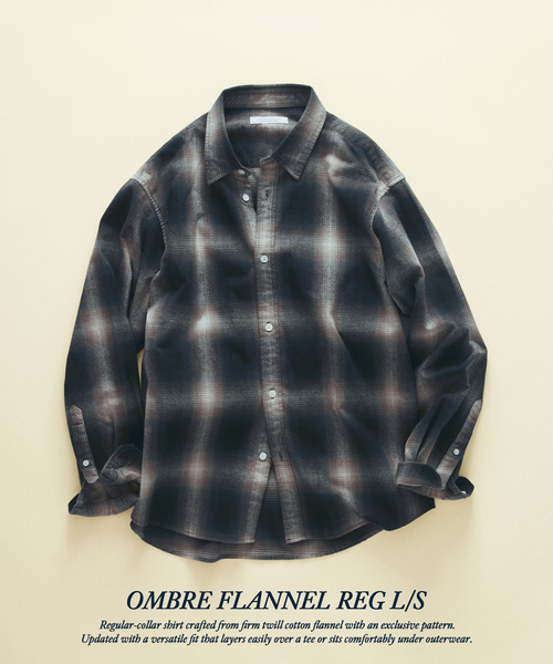 JOURNAL STANDARD(ジャーナルスタンダード)の「オンブレ フランネル チェック レギュラー シャツ 1(シャツ/ブラウス・メンズ・ブラック/イエロー/オレンジ/ブラック系その他・SMALL/MEDIUM/LARGE)」の1枚目の写真