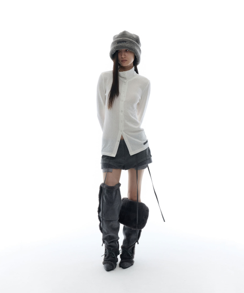 Micro Wool Shorts / Grey（その他パンツ）｜OJOS（オホス）の