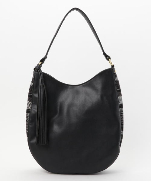 LBC(エルビーシー)の「合皮ツィードワンショルダーバッグ(ショルダーバッグ・レディース・ネイビー/ブラック・ONE SIZE)」の2枚目の写真