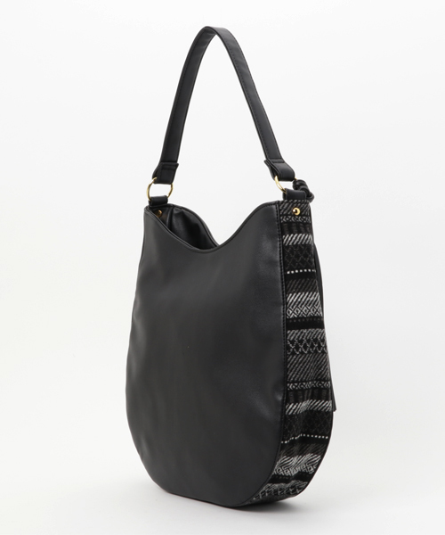 LBC(エルビーシー)の「合皮ツィードワンショルダーバッグ(ショルダーバッグ・レディース・ネイビー/ブラック・ONE SIZE)」の3枚目の写真