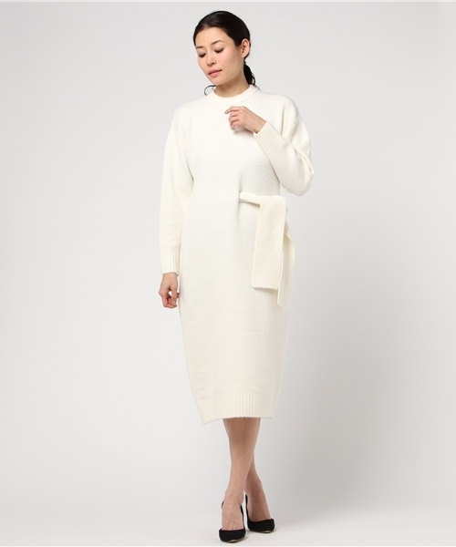 SLY（スライ）の「WAIST TIE MG LONG OP（ワンピース・レディース・キャメル/トップグレー/オフホワイト/ダークグリーン・FREE）」の14枚目の写真