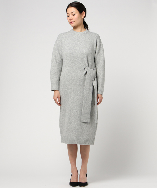 SLY（スライ）の「WAIST TIE MG LONG OP（ワンピース・レディース・キャメル/トップグレー/オフホワイト/ダークグリーン・FREE）」の5枚目の写真