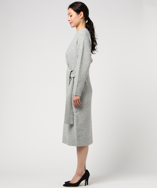 SLY（スライ）の「WAIST TIE MG LONG OP（ワンピース・レディース・キャメル/トップグレー/オフホワイト/ダークグリーン・FREE）」の6枚目の写真