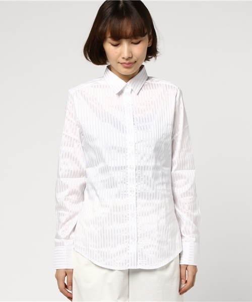 新品【NARACAMICIE】 ストライプスーパーストレッチブラウス NARACAMICIE（ナラカミーチェ）の「スーパーストレッチ