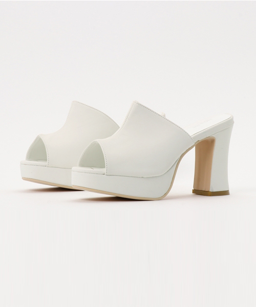 Re:EDIT（リエディ）の「[Nwe color][特徴的なラインが目を惹く]オープントゥヒールサンダルシューズ/サンダル/ヒールサンダル[リエディ]サボサンダル オープントゥ チャンキーヒール デニム 太ヒール コルク クッションソール（サンダル・レディース・ベージュ/パープル/ブルー系その他/ウッド/ホワイト/ピンク/ブラック/マスタード/ブルー/レッド・SMALL/MEDIUM/LARGE/X-LARGE）」の21枚目の写真