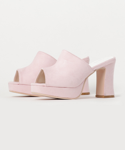 Re:EDIT（リエディ）の「[Nwe color][特徴的なラインが目を惹く]オープントゥヒールサンダルシューズ/サンダル/ヒールサンダル[リエディ]サボサンダル オープントゥ チャンキーヒール デニム 太ヒール コルク クッションソール（サンダル・レディース・ベージュ/パープル/ブルー系その他/ウッド/ホワイト/ピンク/ブラック/マスタード/ブルー/レッド・SMALL/MEDIUM/LARGE/X-LARGE）」の9枚目の写真