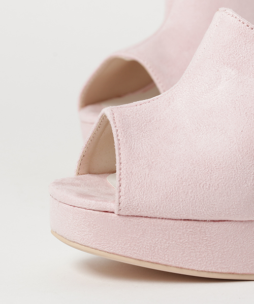 Re:EDIT（リエディ）の「[Nwe color][特徴的なラインが目を惹く]オープントゥヒールサンダルシューズ/サンダル/ヒールサンダル[リエディ]サボサンダル オープントゥ チャンキーヒール デニム 太ヒール コルク クッションソール（サンダル・レディース・ベージュ/パープル/ブルー系その他/ウッド/ホワイト/ピンク/ブラック/マスタード/ブルー/レッド・SMALL/MEDIUM/LARGE/X-LARGE）」の14枚目の写真