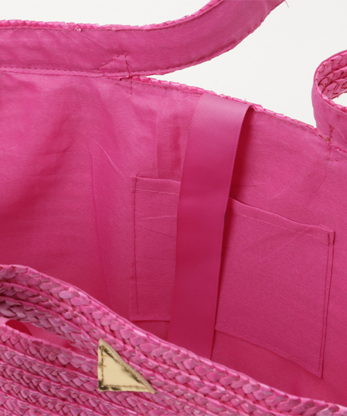 KOBE LETTUCE（コウベレタス）の「円形の大きなマチでたっぷり大容量！グログランリボン付き☆バイカラー丸底カゴバッグ/かごバッグ/トート/レディース/神戸レタス[B1029]（かごバッグ・レディース・ホワイト系その他/ブルー系その他/ブラック系その他/ブラック/グレー系その他/ピンク系その他・FREE）」の17枚目の写真