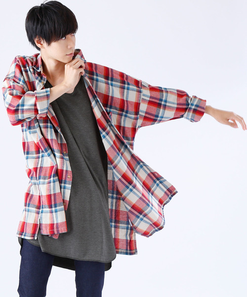 MONO-MART(モノマート)の「スーパービッグシルエットロングタンクトップ/TRストレッチ(タンクトップ・メンズ・ピンク/ブラック/グレー系その他/オフホワイト/チャコール・FREE)」の5枚目の写真