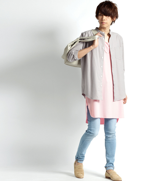 MONO-MART(モノマート)の「スーパービッグシルエットロングタンクトップ/TRストレッチ(タンクトップ・メンズ・ピンク/ブラック/グレー系その他/オフホワイト/チャコール・FREE)」の10枚目の写真