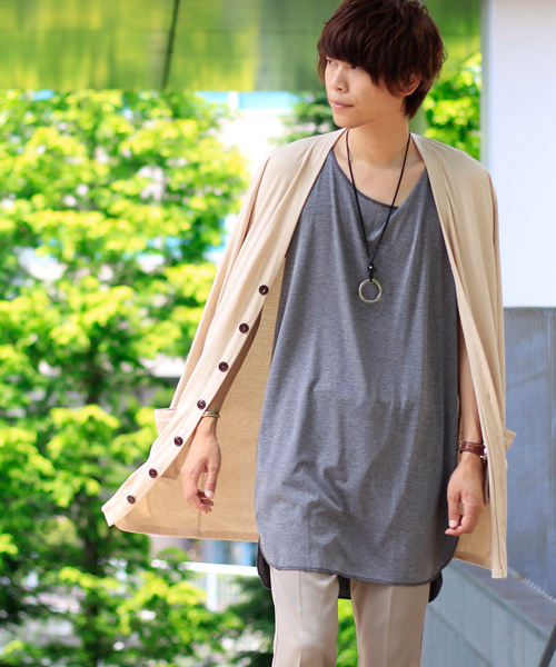 MONO-MART(モノマート)の「スーパービッグシルエットロングタンクトップ/TRストレッチ(タンクトップ・メンズ・ピンク/ブラック/グレー系その他/オフホワイト/チャコール・FREE)」の11枚目の写真