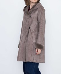 【CLOCHE】フード付きショールカラーフェイクムートンコート 77284500