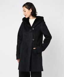 【CLOCHE】フード付きショールカラーフェイクムートンコート 77284500