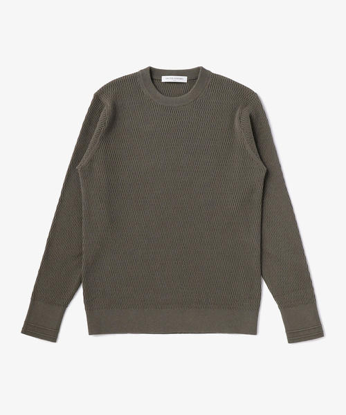 UNITED ARROWS（ユナイテッドアローズ）の「UAST CO/CA サーマル クルーネック ロングスリーブ ◆（ニット/セーター・メンズ・ブラック/ホワイト/オフホワイト/オリーブ・SMALL/X-LARGE/LARGE/MEDIUM）」の4枚目の写真