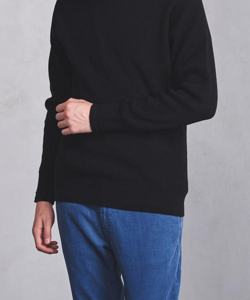 UNITED ARROWS（ユナイテッドアローズ）の「UAST CO/CA サーマル クルーネック ロングスリーブ ◆（ニット/セーター・メンズ・ブラック/ホワイト/オフホワイト/オリーブ・SMALL/X-LARGE/LARGE/MEDIUM）」の9枚目の写真