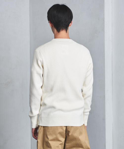 UNITED ARROWS（ユナイテッドアローズ）の「UAST CO/CA サーマル クルーネック ロングスリーブ ◆（ニット/セーター・メンズ・ブラック/ホワイト/オフホワイト/オリーブ・SMALL/X-LARGE/LARGE/MEDIUM）」の19枚目の写真