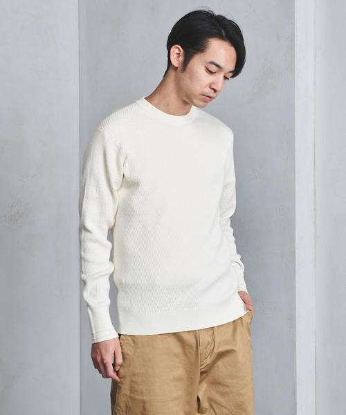UNITED ARROWS（ユナイテッドアローズ）の「UAST CO/CA サーマル クルーネック ロングスリーブ ◆（ニット/セーター・メンズ・ブラック/ホワイト/オフホワイト/オリーブ・SMALL/X-LARGE/LARGE/MEDIUM）」の21枚目の写真
