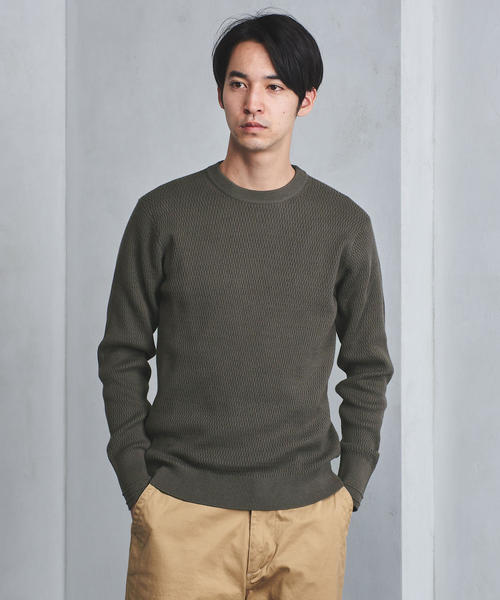 UNITED ARROWS（ユナイテッドアローズ）の「UAST CO/CA サーマル クルーネック ロングスリーブ ◆（ニット/セーター・メンズ・ブラック/ホワイト/オフホワイト/オリーブ・SMALL/X-LARGE/LARGE/MEDIUM）」の18枚目の写真