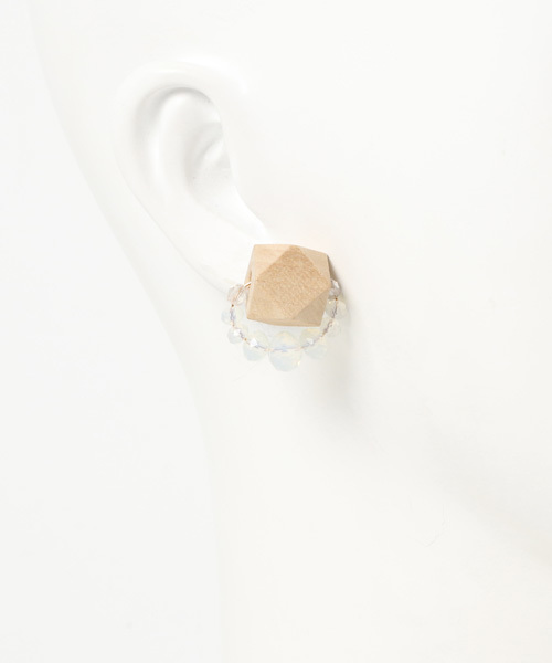 TONE SELECT GOODS(トーンセレクトグッズ)の「【nocca】【14kgf】wooden jewelry fur pierce(ピアス(両耳用)・レディース・ホワイト/レッド/ブルー・FREE)」の5枚目の写真