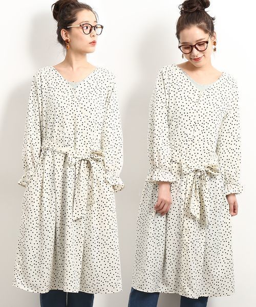 ROPE' PICNIC（ロペピクニック）の「【WEB限定】【マルチWAY】ドットカシュクールワンピース（ワンピース・レディース・ブラック/オフホワイト・38）」の13枚目の写真