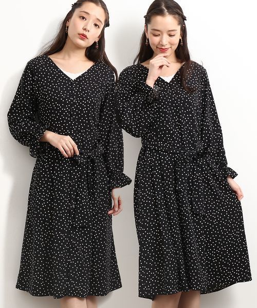 ROPE' PICNIC（ロペピクニック）の「【WEB限定】【マルチWAY】ドットカシュクールワンピース（ワンピース・レディース・ブラック/オフホワイト・38）」の12枚目の写真