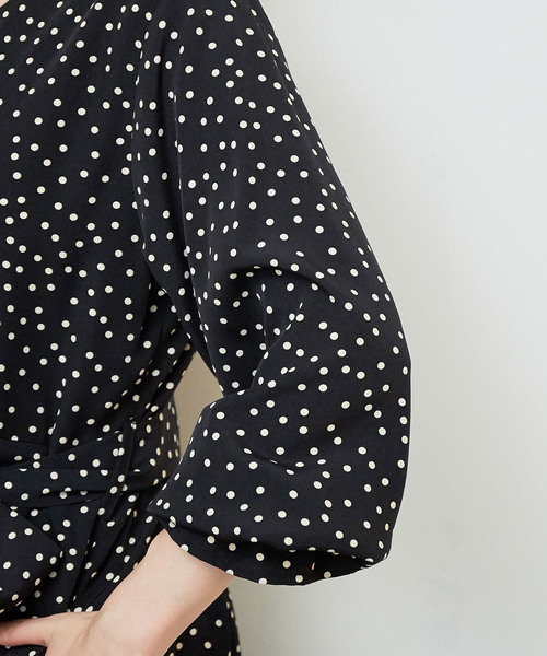 ROPE' PICNIC（ロペピクニック）の「【WEB限定】【マルチWAY】ドットカシュクールワンピース（ワンピース・レディース・ブラック/オフホワイト・38）」の20枚目の写真