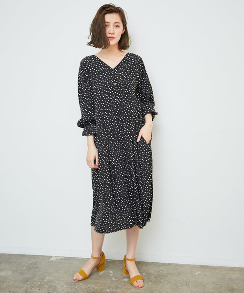 ROPE' PICNIC（ロペピクニック）の「【WEB限定】【マルチWAY】ドットカシュクールワンピース（ワンピース・レディース・ブラック/オフホワイト・38）」の16枚目の写真