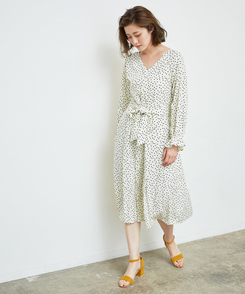 ROPE' PICNIC（ロペピクニック）の「【WEB限定】【マルチWAY】ドットカシュクールワンピース（ワンピース・レディース・ブラック/オフホワイト・38）」の15枚目の写真