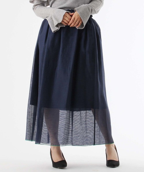 Burner（バーナー）の「【Audrey and John Wad】裾ラインロングスカート（スカート・レディース・ブラック/ネイビー・FREE）」の2枚目の写真