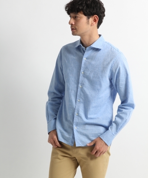 BLISS POINT（ブリスポイント）の「コットンリネンワイドシャツ長袖/780426（シャツ/ブラウス・メンズ・ホワイト/カーキ/ピンク/ライトブルー/オレンジ/その他1・MEDIUM/LARGE）」の15枚目の写真