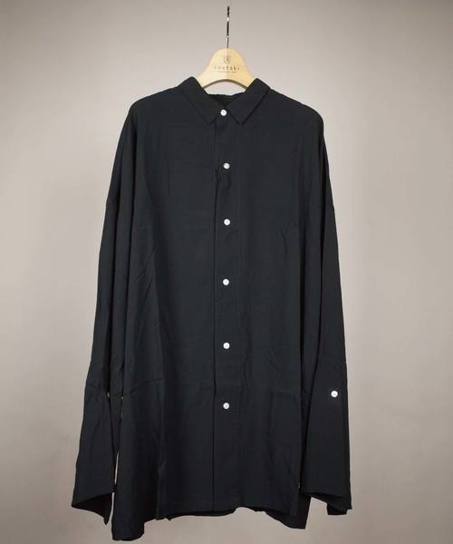 rovtski(ロフトスキー)の「rovtski 【ビッグシルエット】2018 SPRING RAYON SOLID LS BIG SHIRT(シャツ/ブラウス・メンズ・ホワイト/ブラック/キャメル・FREE)」の3枚目の写真