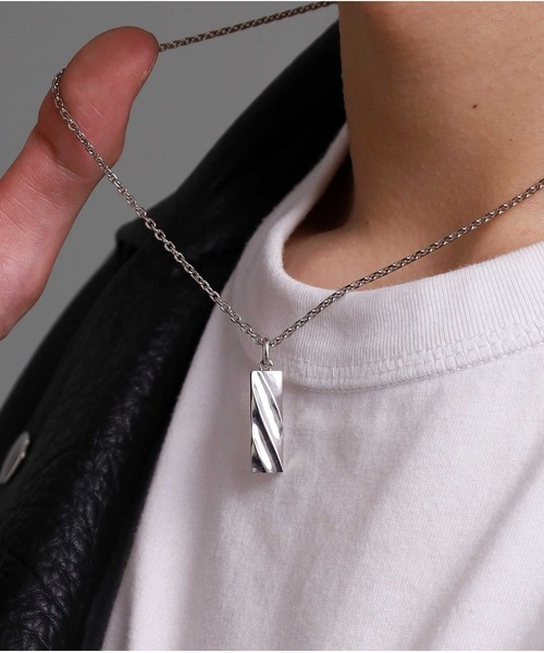 LION HEART（ライオンハート）の「“for Gift”ツイストtecプレートネックレス/シルバー925【LION HEART / ライオンハート】（ネックレス・メンズ・シルバー/ブラック・50㎝）」の20枚目の写真