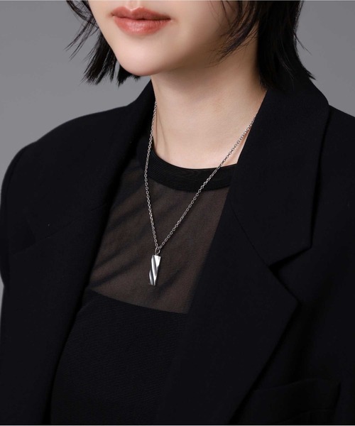 LION HEART（ライオンハート）の「“for Gift”ツイストtecプレートネックレス/シルバー925【LION HEART / ライオンハート】（ネックレス・メンズ・シルバー/ブラック・50㎝）」の14枚目の写真