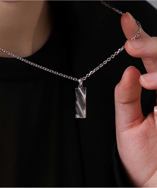 LION HEART（ライオンハート）の「“for Gift”ツイストtecプレートネックレス/シルバー925【LION HEART / ライオンハート】（ネックレス・メンズ・シルバー/ブラック・50㎝）」の13枚目の写真