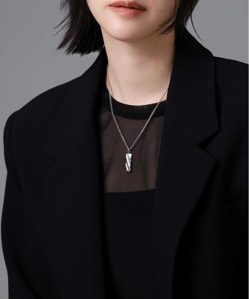 LION HEART（ライオンハート）の「“for Gift”ツイストtecプレートネックレス/シルバー925【LION HEART / ライオンハート】（ネックレス・メンズ・シルバー/ブラック・50㎝）」の22枚目の写真