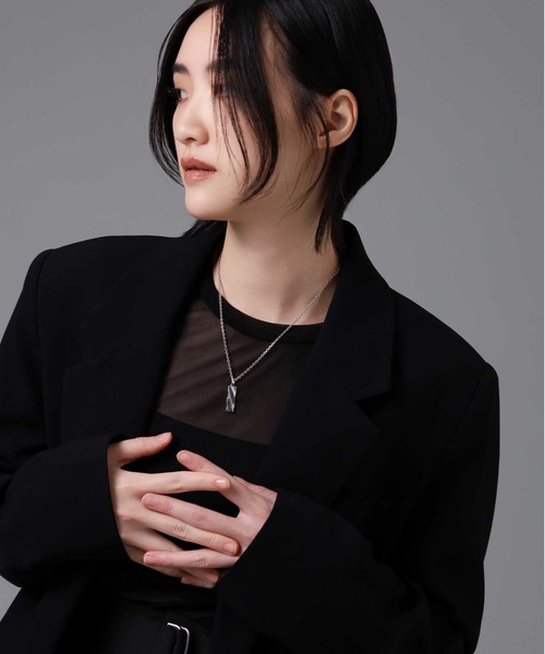 LION HEART（ライオンハート）の「“for Gift”ツイストtecプレートネックレス/シルバー925【LION HEART / ライオンハート】（ネックレス・メンズ・シルバー/ブラック・50㎝）」の10枚目の写真