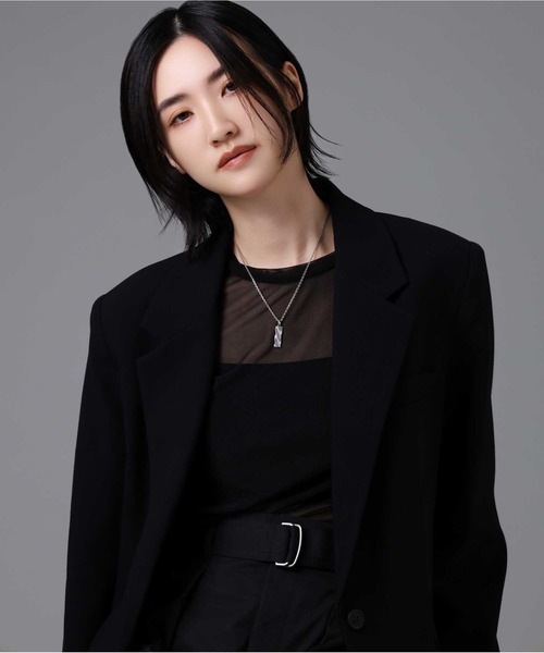 LION HEART（ライオンハート）の「“for Gift”ツイストtecプレートネックレス/シルバー925【LION HEART / ライオンハート】（ネックレス・メンズ・シルバー/ブラック・50㎝）」の8枚目の写真