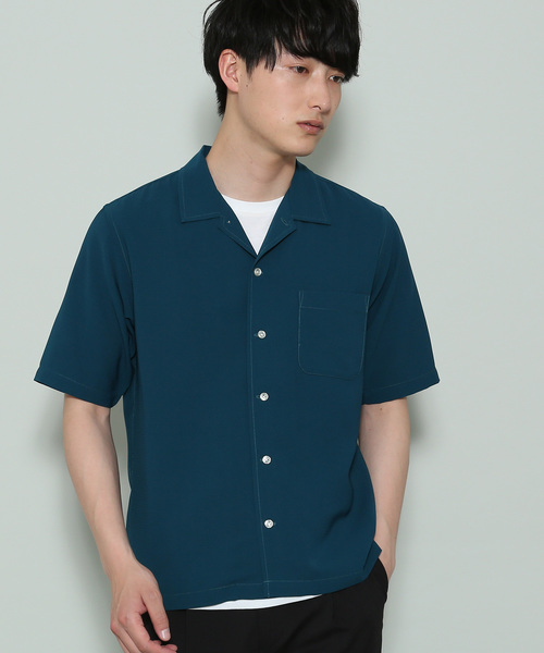 JUNRED（ジュンレッド）の「リップルドレープ開襟シャツ（シャツ/ブラウス・メンズ・ホワイト/ブラック/モスグリーン・LL/M/L）」の3枚目の写真