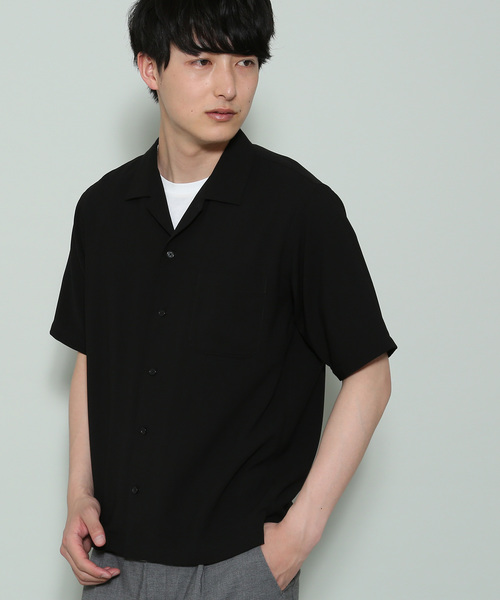 JUNRED（ジュンレッド）の「リップルドレープ開襟シャツ（シャツ/ブラウス・メンズ・ホワイト/ブラック/モスグリーン・LL/M/L）」の2枚目の写真